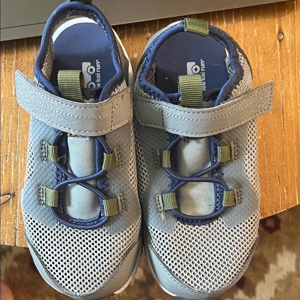 Kids Blue and Gray Shoes See Kai run size 10